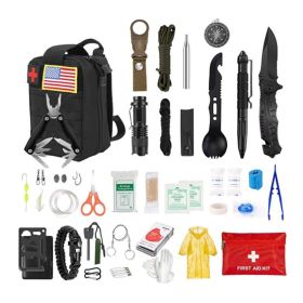 Emergency Survival Kit for Camping Hiking (Type: Survival Kit, Color: Black)